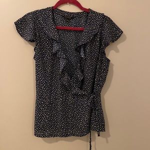 Banana Republic Wrap Short Sleeve Blouse, Size Small